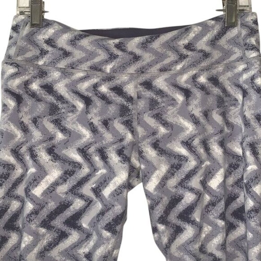 Tuff Athletics Womens Zigzag Pattern Leggings M Gray/White 86% Nylon 14% Lycra S - Picture 4 of 9